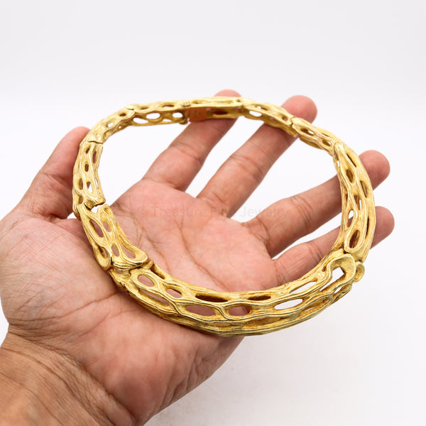 Angela Cummings Studio 1983 Very Rare Organic Necklace In Solid 18Kt Yellow Gold