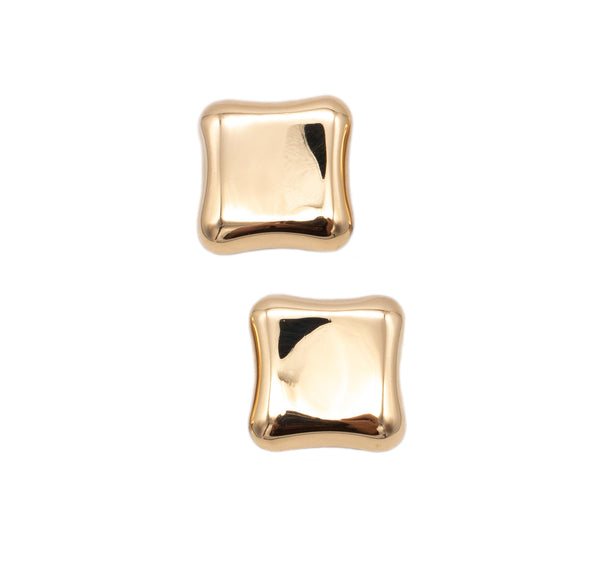 Angela Cummings Studios 1984 Cushion Geometric Earrings In 18Kt Yellow Gold