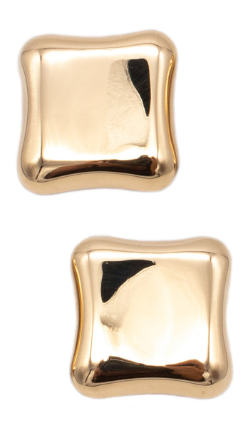 Angela Cummings Studios 1984 Cushion Geometric Earrings In 18Kt Yellow Gold