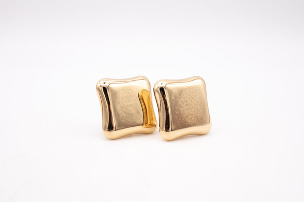 Angela Cummings Studios 1984 Cushion Geometric Earrings In 18Kt Yellow Gold