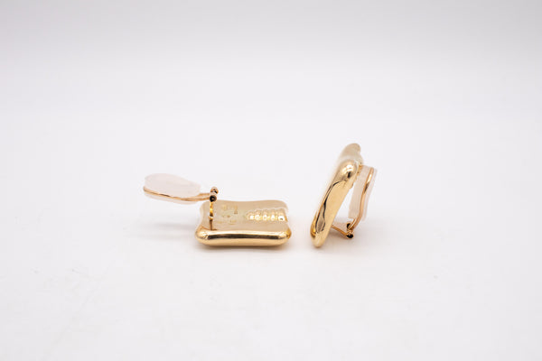 Angela Cummings Studios 1984 Cushion Geometric Earrings In 18Kt Yellow Gold