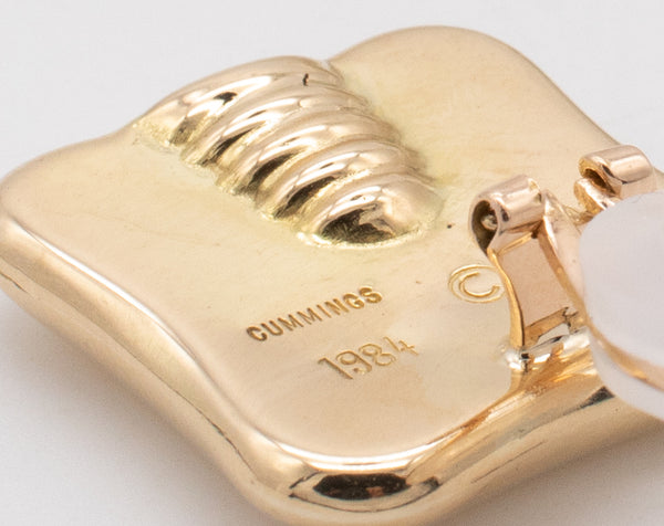 Angela Cummings Studios 1984 Cushion Geometric Earrings In 18Kt Yellow Gold