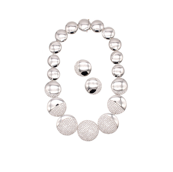 JOHN LANDRUM BRYANT PLATINUM NECKLACE & EARRINGS WITH 27.39 Ctw OF VVS-1 DIAMONDS
