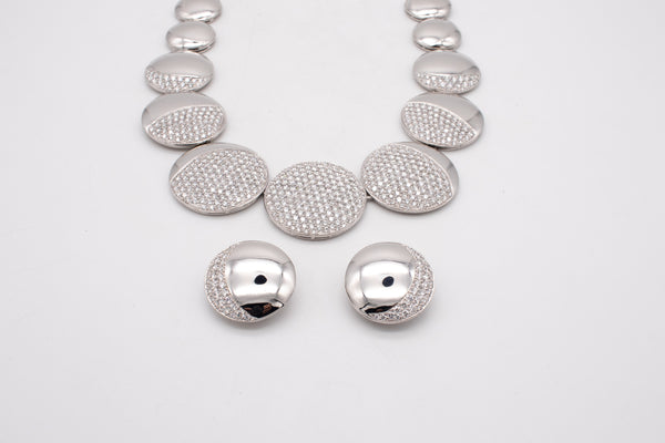 JOHN LANDRUM BRYANT PLATINUM NECKLACE & EARRINGS WITH 27.39 Ctw OF VVS-1 DIAMONDS