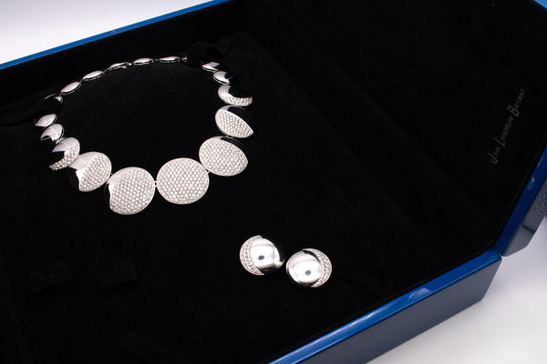 JOHN LANDRUM BRYANT PLATINUM NECKLACE & EARRINGS WITH 27.39 Ctw OF VVS-1 DIAMONDS
