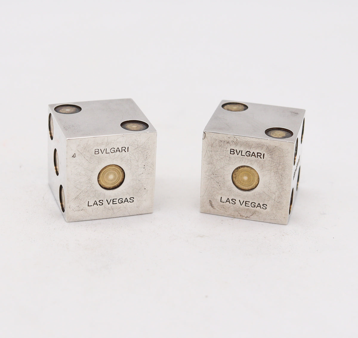 Bvlgari Roma Vintage Las Vegas Casino Dices Set In Solid .925