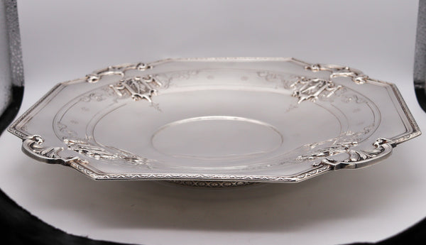 Towle Co. 1890 Edwardian Art Nouveau Octagonal Centerpiece Tray In 925 Sterling Silver
