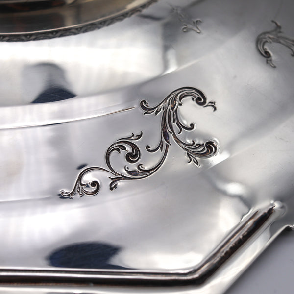 Towle Co. 1890 Edwardian Art Nouveau Octagonal Centerpiece Tray In 925 Sterling Silver