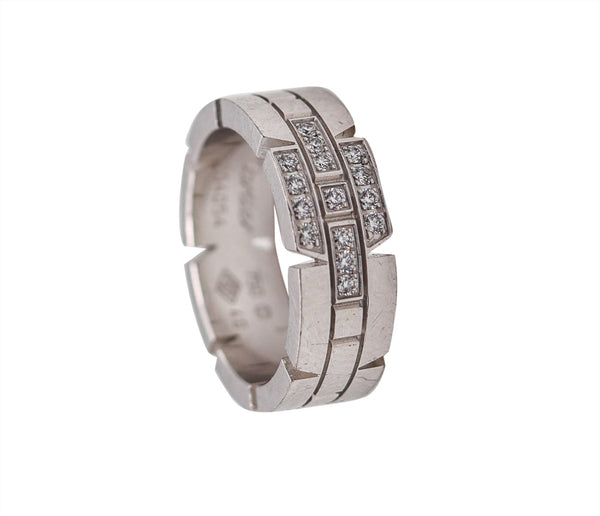Cartier Paris Maillon Panthere Ring In 18Kt White Gold With VVS Diamonds