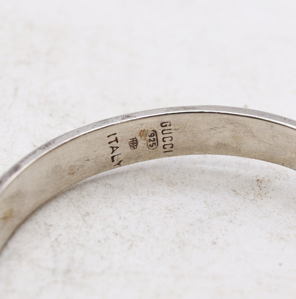 Gucci Milan 1970 Rare Equestrian Jockey Hat Cuff In .925 Sterling Silver With Red And Green Enamel