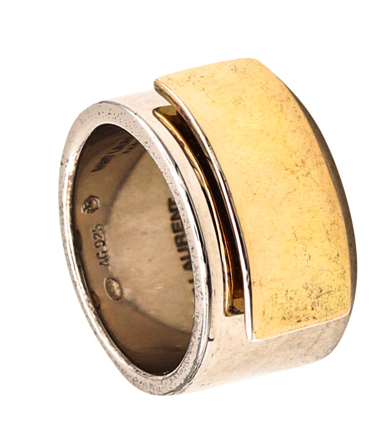 Offers Silver ring 925. Wet ring in 750 gold. Golden ring. Rounded ring. Ring with geometric circles. Modern ring.