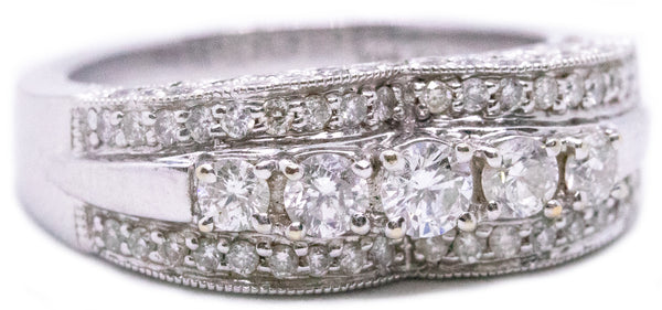 FINE DIAMONDS ANTIQUE LOOK 14 KT DESIGNER RING