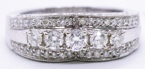 FINE DIAMONDS ANTIQUE LOOK 14 KT DESIGNER RING