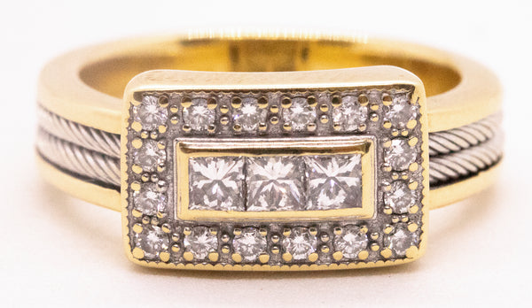 PHILLIPE CHARRIOL DIAMONDS 18 KT GOLD CABLE RING