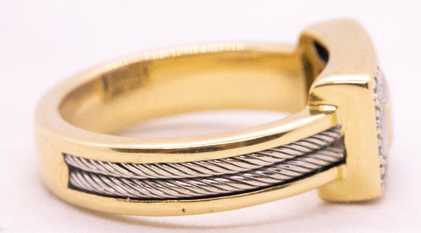 PHILLIPE CHARRIOL DIAMONDS 18 KT GOLD CABLE RING