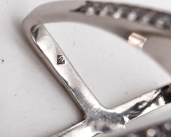 H. Stern Three Dimensional Geometric Cocktail Ring In 18Kt White Gold With 1.05 Ctw Diamonds