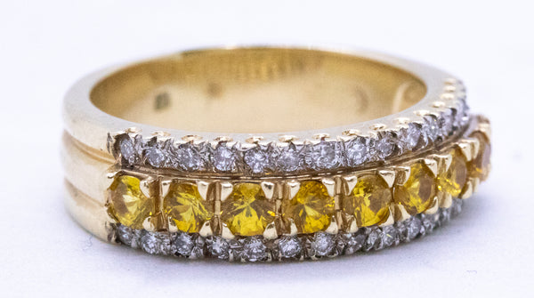YELLOW SAPPHIRES & DIAMONDS 14 KT BAND