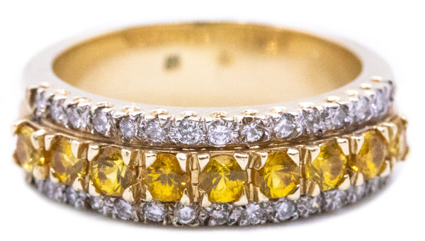YELLOW SAPPHIRES & DIAMONDS 14 KT BAND