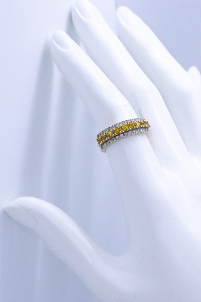 YELLOW SAPPHIRES & DIAMONDS 14 KT BAND