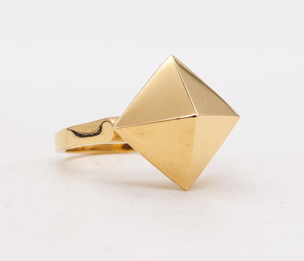 -Aletto Brothers Stackable Small Triangular Geometric Ring In 18Kt Yellow Gold