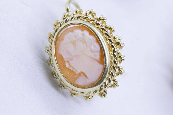 VINTAGE ITALIAN CAMEO 14 KT SET