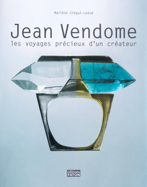 JEAN VENDOME 18 KT "BAGUE HUIT" MODERN RING WITH A 21.04 Cts AQUAMARINE