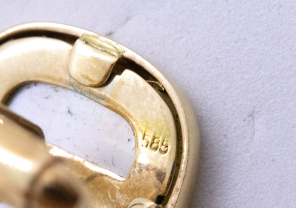 ITALIAN 14 KT GOLD CUFFLINKS WITH LATTICE DESIGN