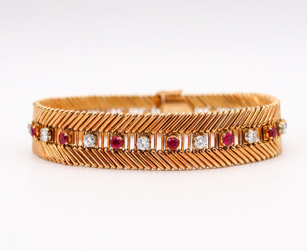-Bvlgari Milano 1950 Bracelet In 18Kt Gold With 5.42 Ctw In Rubies And Diamonds