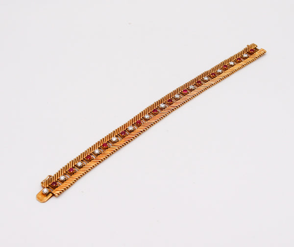 -Bvlgari Milano 1950 Bracelet In 18Kt Gold With 5.42 Ctw In Rubies And Diamonds