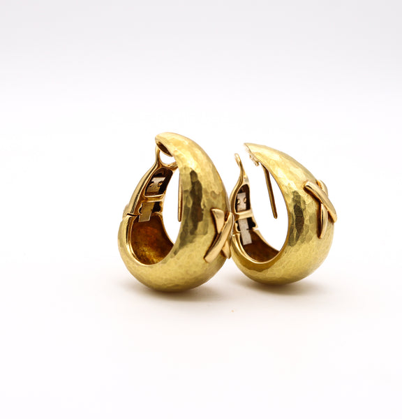 TIFFANY & CO. By Paloma Picasso Graffiti Earrings In Hammered 18Kt Yellow Gold