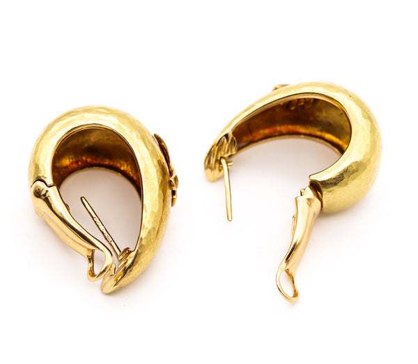 TIFFANY & CO. By Paloma Picasso Graffiti Earrings In Hammered 18Kt Yellow Gold