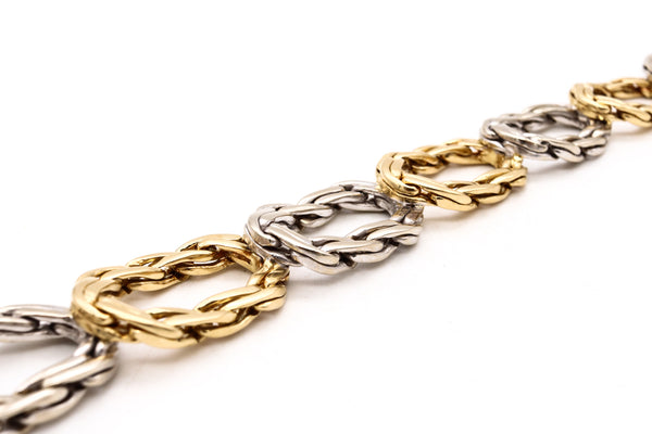 Cartier 1971 London Jacques Cartier Bracelet With Braided Links In 18Kt Yellow & White Gold