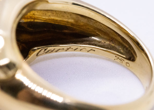CARTIER PARIS 18 KT RARE PANTHER WITH PEARL RING