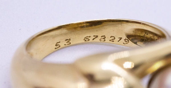 CARTIER PARIS 18 KT RARE PANTHER WITH PEARL RING