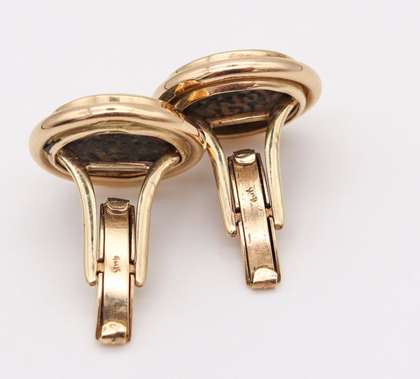 Ancient Rome Judaea 58 AD Bronze Prutah Coins Cufflinks In 14Kt Yellow Gold