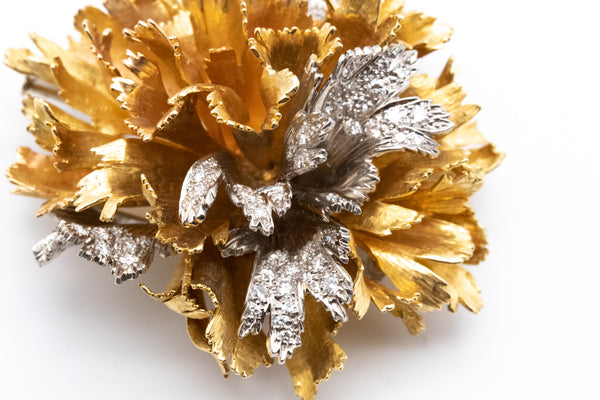 EMIL MEISTER 1955 Swiss 18Kt And Palladium Pendant Brooch With 2.76 Ctw In VS Diamonds