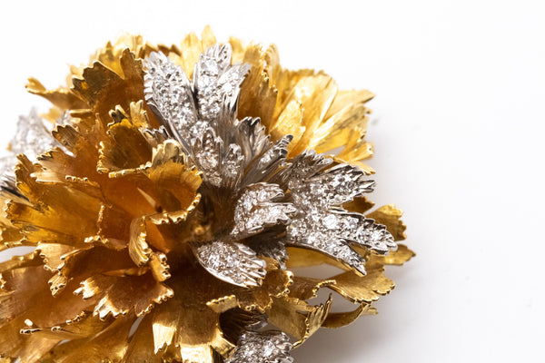 EMIL MEISTER 1955 Swiss 18Kt And Palladium Pendant Brooch With 2.76 Ctw In VS Diamonds