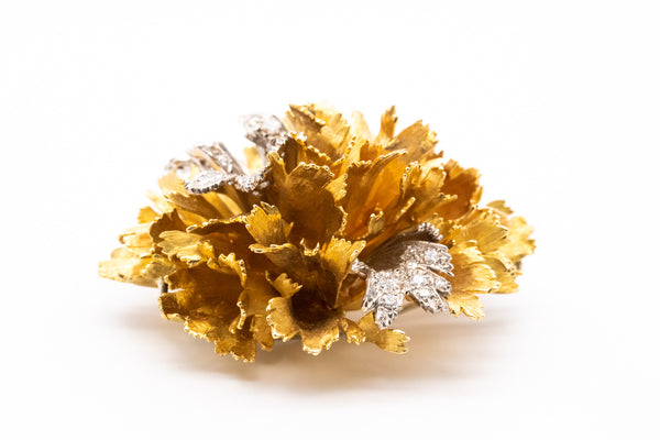 EMIL MEISTER 1955 Swiss 18Kt And Palladium Pendant Brooch With 2.76 Ctw In VS Diamonds