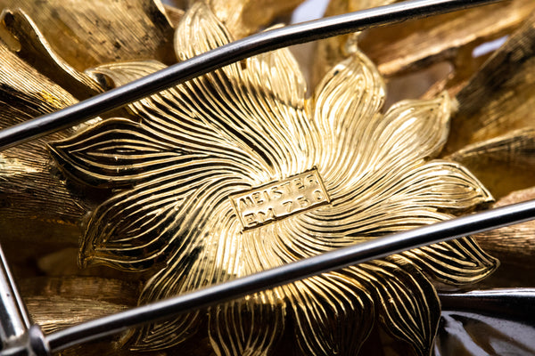 EMIL MEISTER 1955 Swiss 18Kt And Palladium Pendant Brooch With 2.76 Ctw In VS Diamonds