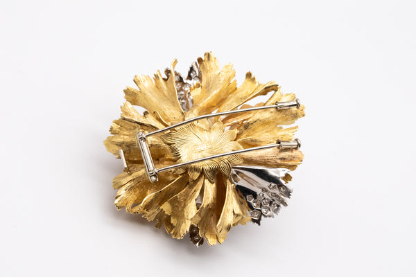 EMIL MEISTER 1955 Swiss 18Kt And Palladium Pendant Brooch With 2.76 Ctw In VS Diamonds