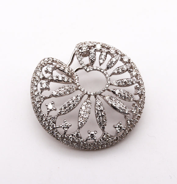 Salavetti Milano Clip-Earrings 18Kt White Gold With 6.38 Cts In VVS Diamonds