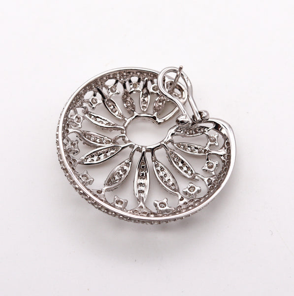 Salavetti Milano Clip-Earrings 18Kt White Gold With 6.38 Cts In VVS Diamonds