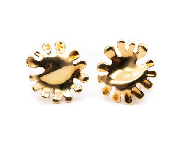 ANGELA CUMMINGS 1981 FOR TIFFANY & CO. 18 KT NICKELODEON ABSTRACT EARRINGS