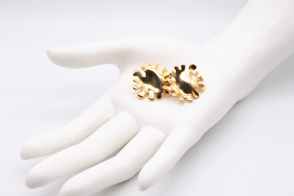 ANGELA CUMMINGS 1981 FOR TIFFANY & CO. 18 KT NICKELODEON ABSTRACT EARRINGS