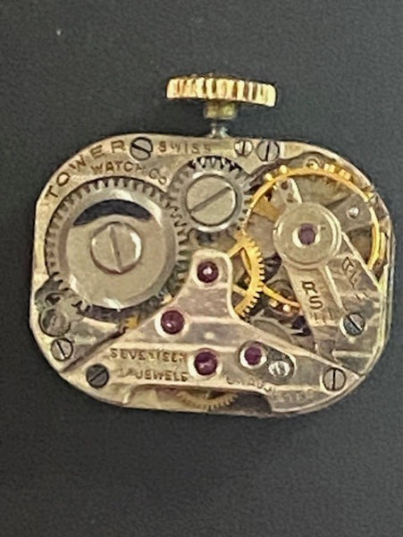 -Deco Retro 1940 Brooch Wristwatch In 14Kt Gold Platinum With 5.54 Ctw Diamonds And Sapphires