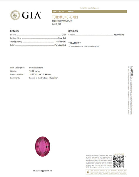 Gia Certified Cocktail Ring in 18Kt Gold With 14.80 Ctw Diamonds & Rubellite Tourmaline