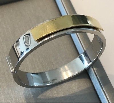 YVES SAINT LAURENT PARIS STERLING & GOLD UNISEX BRACELET