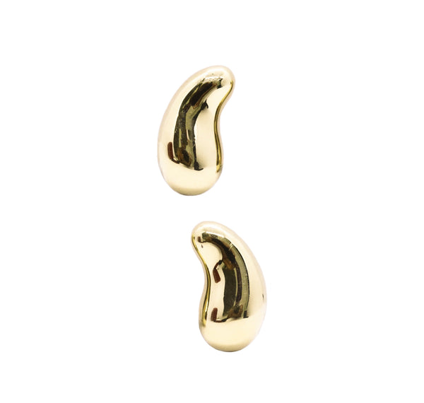 TIFFANY & CO 1970'S ELSA PERETTI 18 KT GOLD LARGE BEANS EAR CLIPS PAIR OF EARRINGS