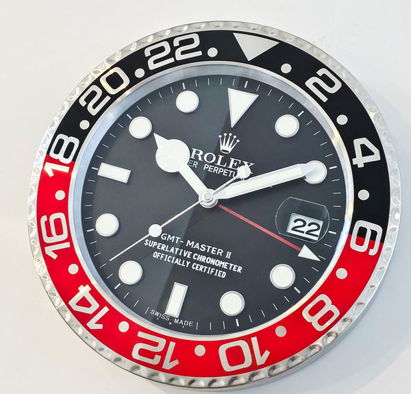 GMT MASTER II Store Display Wall Clock in Stainless Steel And Enamel