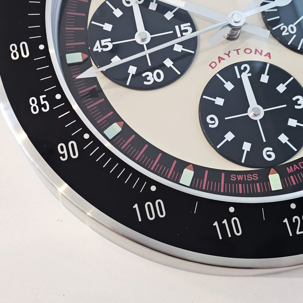 DAYTONA Store Display Wall Clock in Stainless Steel And Enamel